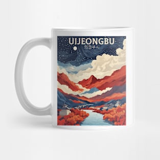 Uijeongbu South Korea Starry Night Travel Tourism Retro Vintage Mug